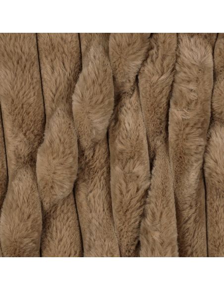 Tissu fausse fourrure rayures - Fauve