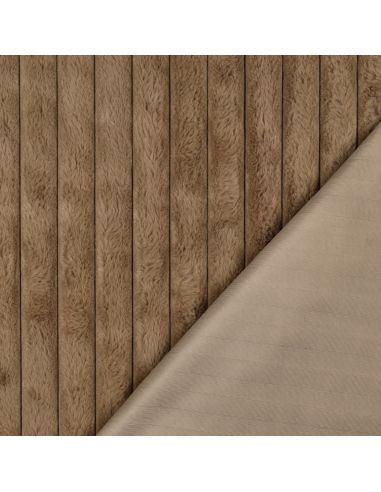 Tissu fausse fourrure rayures - Fauve
