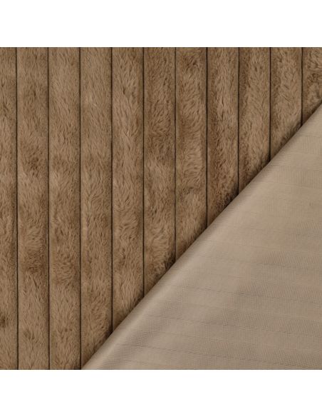 Tissu fausse fourrure rayures - Fauve