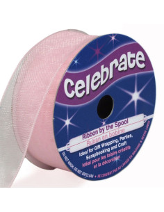 Ruban organza Celebrate rose - 20 mm x 5 m