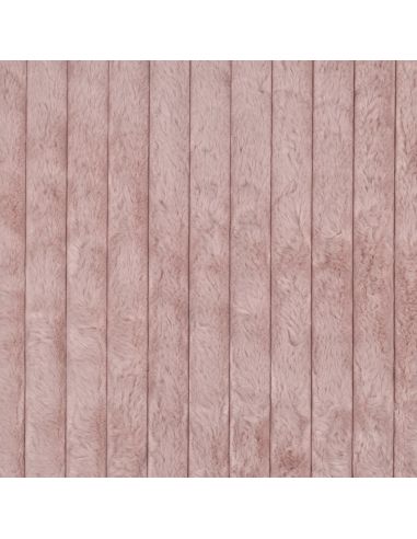 Tissu fausse fourrure rayures - Vieux rose