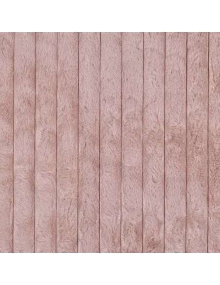 Tissu fausse fourrure rayures - Vieux rose
