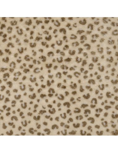 Tissu doudou léopard bicôté - Beige