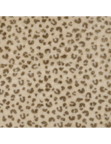 Tissu doudou léopard bicôté - Beige