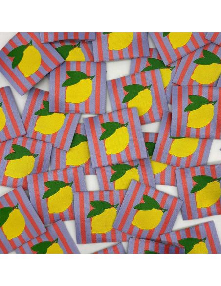 Lot de 5 étiquettes tissées à coudre Limoncello