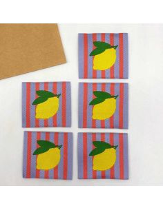 Lot de 5 étiquettes tissées à coudre Limoncello 2