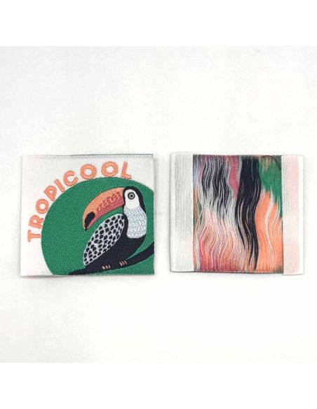 Lot de 5 étiquettes tissées à coudre Tropicool