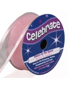 Ruban organza Celebrate rose - 20 mm x 4 m