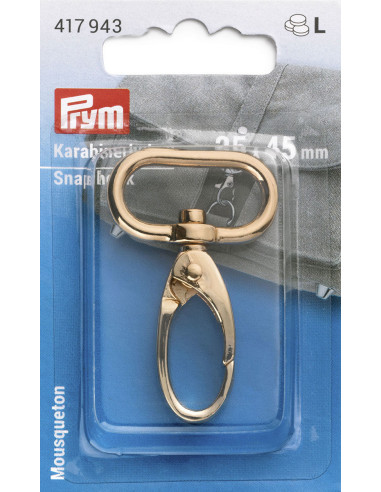 Mousqueton métal 25 x 45 mm - Nouvel or