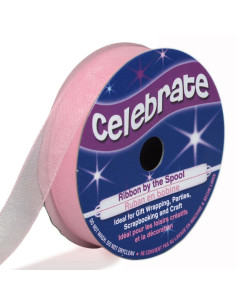 Ruban organza Celebrate rose - 12 mm x 6 m
