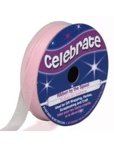 Ruban organza Celebrate rose - 9 mm x 8 m