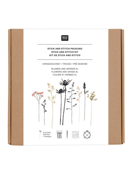 Kit stick & stitch Rico Design- Fleurs et herbes XL