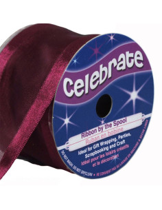 Ruban organza Celebrate prune - 38 mm x 4 m