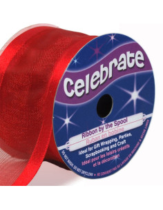 Ruban organza Celebrate rouge - 38 mm x 4 m