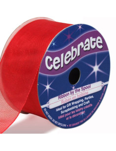 Ruban organza Celebrate rouge - 32 mm x 5 m