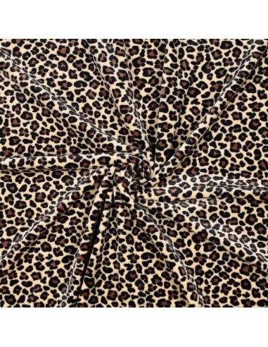 Tissu velours stretch - Félin beige