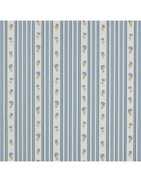 Tissu popeline de coton Flora - Bleu