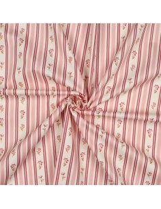 Tissu popeline de coton Flora - Rose