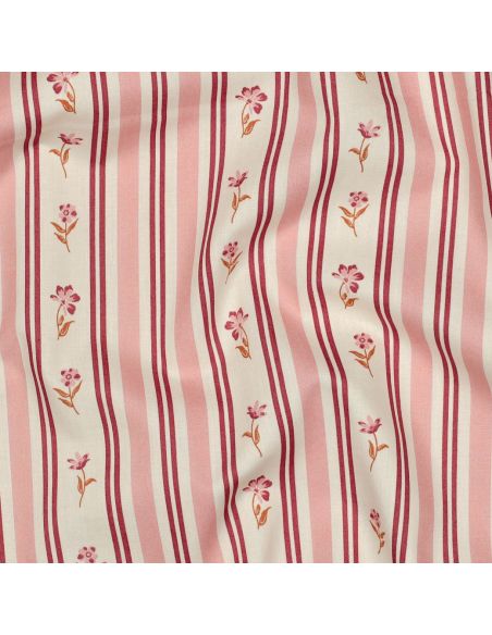 Tissu popeline de coton Flora - Rose