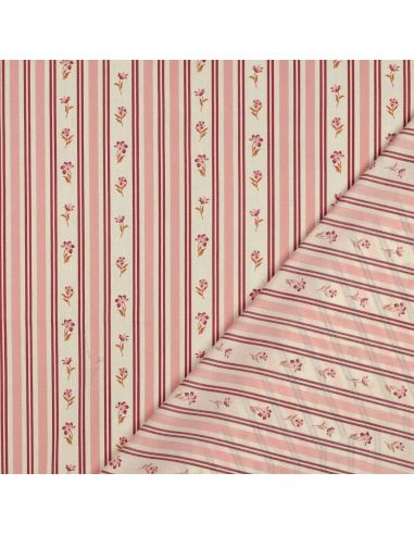 Tissu popeline de coton Flora - Rose