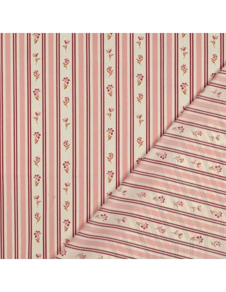 Tissu popeline de coton Flora - Rose