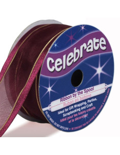 Ruban organza Celebrate prune - 25 mm x 4 m