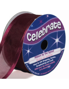 Ruban organza Celebrate prune - 25 mm x 4 m