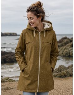 Tissu toile imperméable pour ciré - Batique vert olive 2