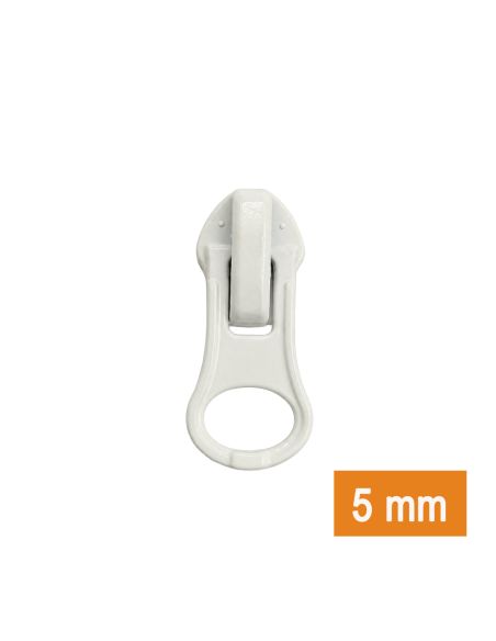 Curseur pour fermeture imperméable 5 mm - Blanc optique