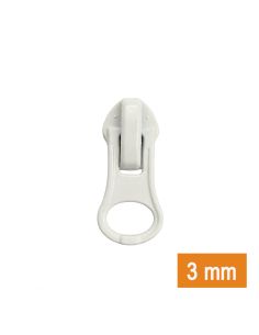 Curseur pour fermeture imperméable 3 mm - Blanc naturel
