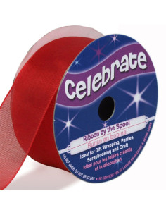 Ruban organza Celebrate rouge - 25 mm x 5 m