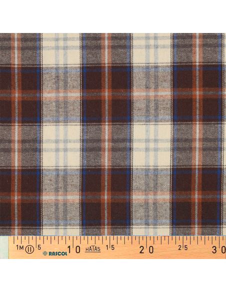 Tissu lainage écossais - Brun