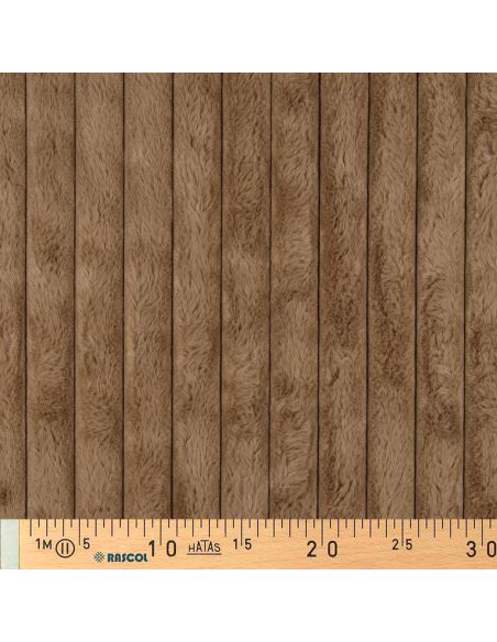 Tissu fausse fourrure rayures - Fauve