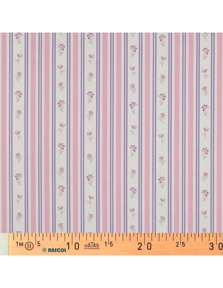 Tissu popeline de coton Flora - Violet