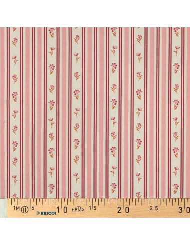 Tissu popeline de coton Flora - Rose