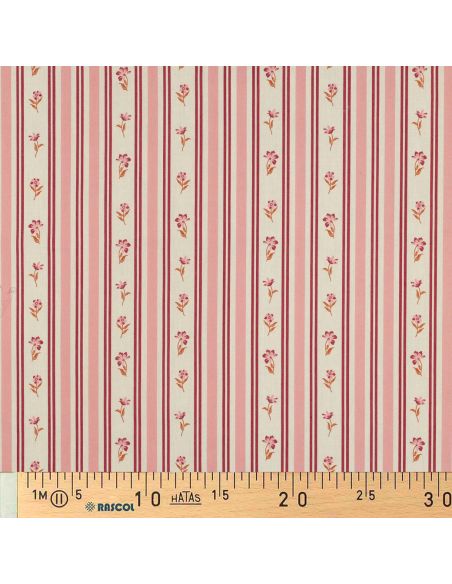 Tissu popeline de coton Flora - Rose
