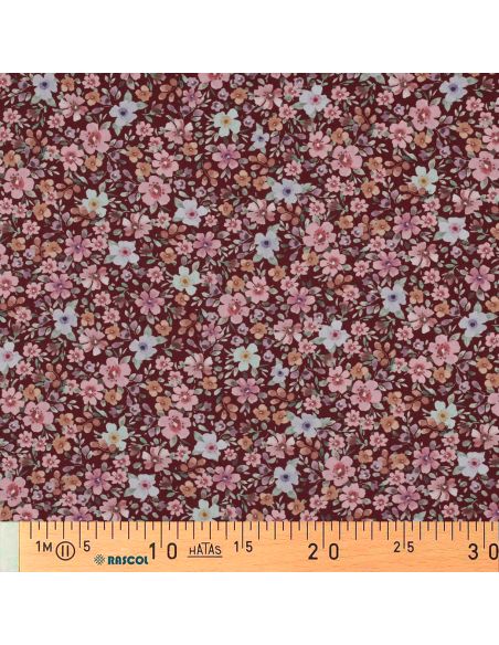 Tissu popeline de coton Apolline - Bordeaux