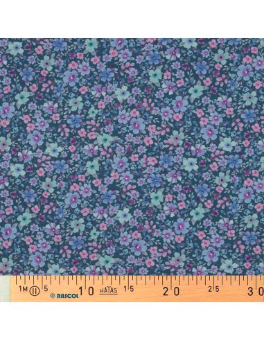 Tissu popeline de coton Apolline - Bleu pétrole