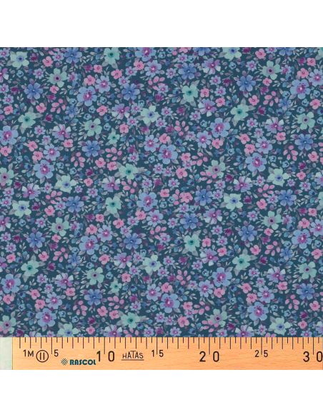 Tissu popeline de coton Apolline - Bleu pétrole