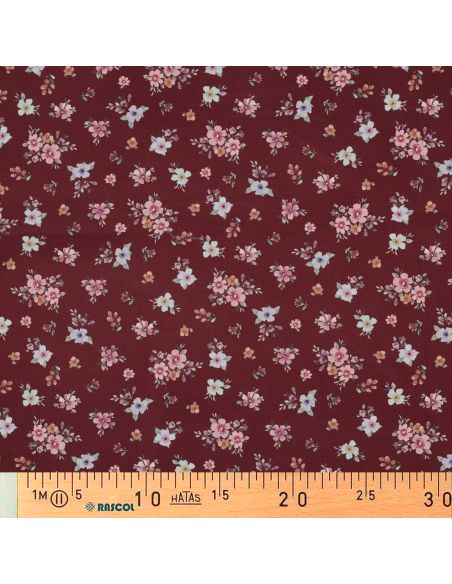 Tissu popeline de coton Soline - Bordeaux