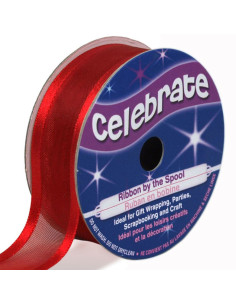 Ruban organza Celebrate rouge - 20 mm x 4 m