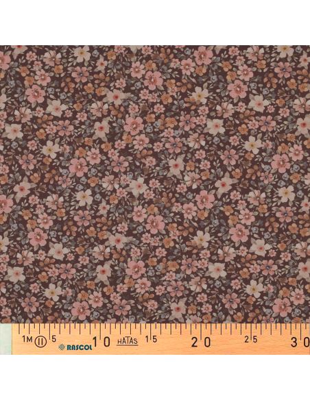 Tissu popeline de coton Apolline - Brun