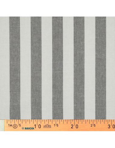 Tissus coton rayé fil teint - Gris