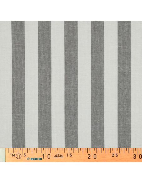 Tissus coton rayé fil teint - Gris