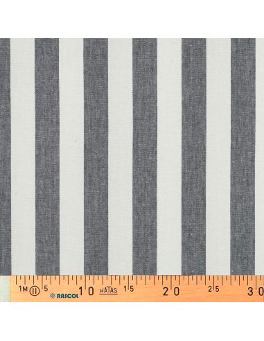 Tissus coton rayé fil teint - Bleu marine