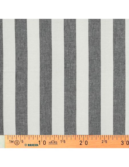 Tissus coton rayé fil teint - Noir