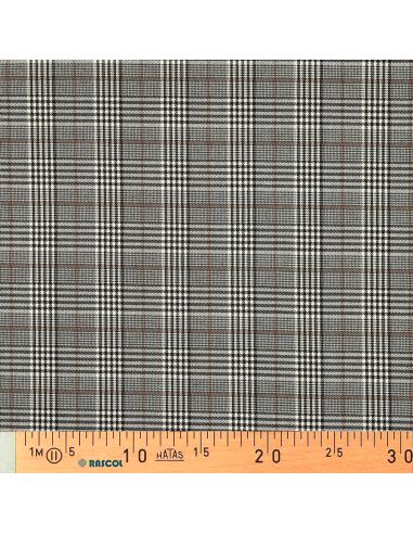 Tissu tartan écossais - Noir et beige
