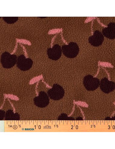 Tissu fourrure Teddy - Cerise bordeaux