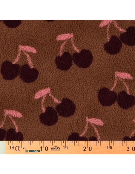 Tissu fourrure Teddy - Cerise bordeaux