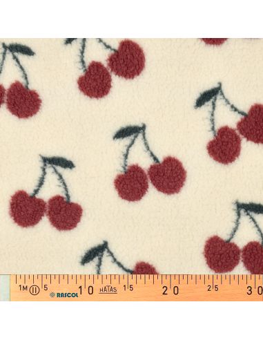 Tissu fourrure Teddy - Cerise rouge